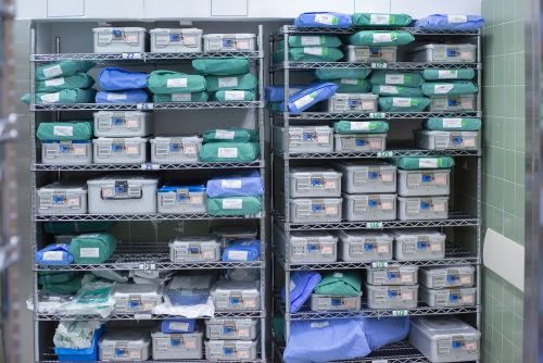 Medical Custom Procedure Trays in a Supply Room