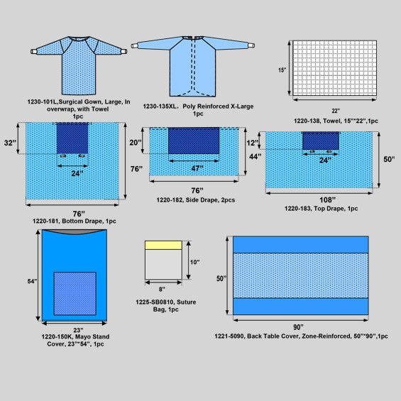 Universal Surgical Pack with Gowns - Special Order