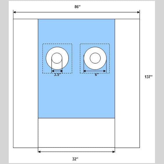 Angiography Drape with Dual 6" Circular Fenestrations