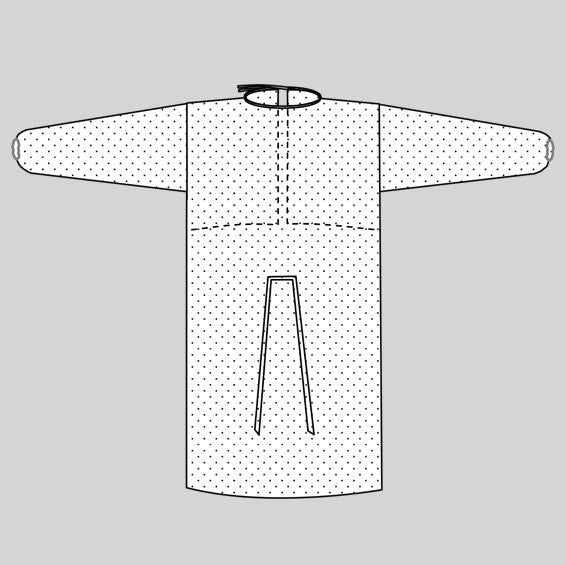 Impervious Polyethylene Coated Polypropylene Gown, Half Back