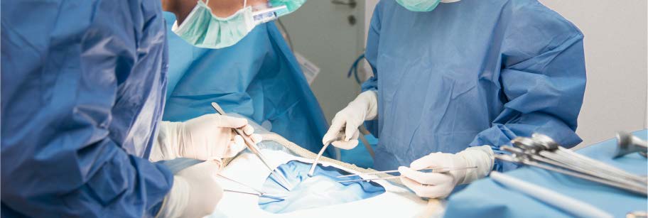 Image of Surgeons in the OR, Showing Drapes and Gowns