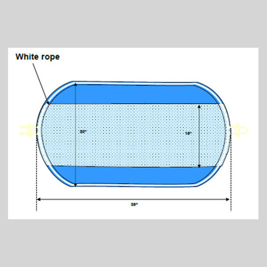 Drawstring Pad, Oblong with Blue Polyethylene Liner and Side Panels