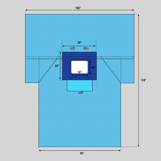 Chest Breast Drape with Fenestration