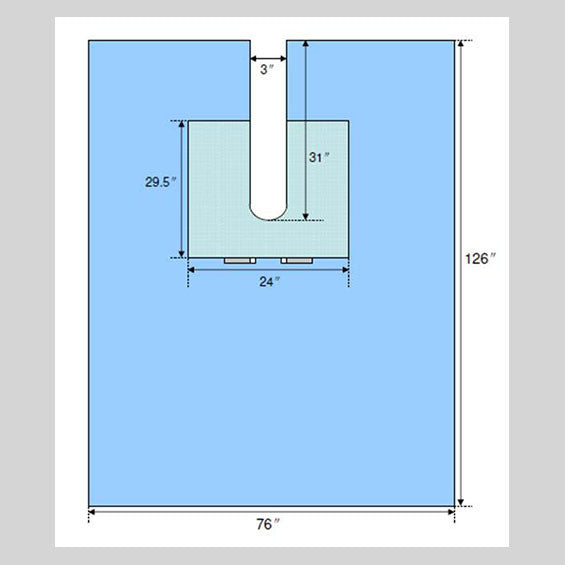 EENT Split Drape with Split Reinforcement without Instrument Pad