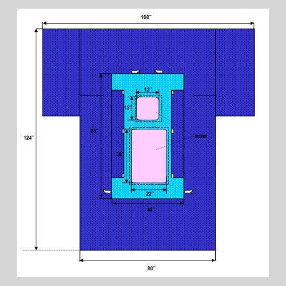 Cardiovascular Drape, Tri-Lam Heavy Duty with Chest and Leg Incise