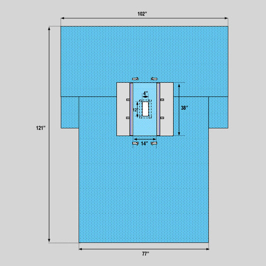 Laparotomy Drape with Polyethylene Troughs