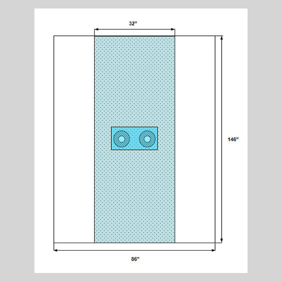 Angiography Drape with Dual 6" Circular Fenestrations