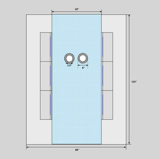 Angiography Drape with Dual 6" Circular Fenestrations with Pouches