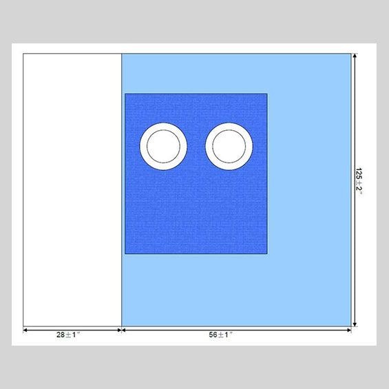 Angiography Drape with Dual 5" Circular Fenestrations