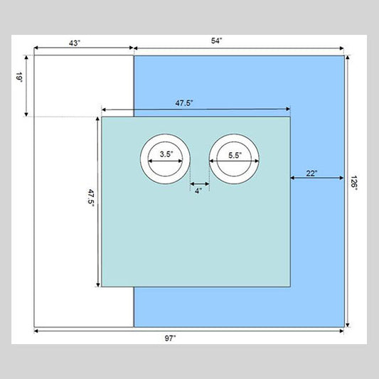 Angiography Drape with Dual 5.5" Circular Fenestrations