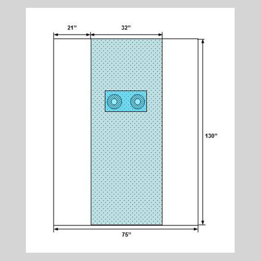 Angiography Drape with Dual 6" Circular Fenestrations