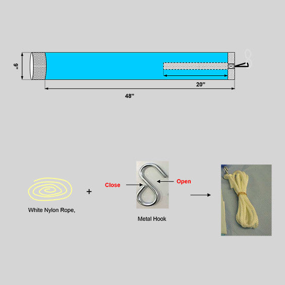 Stockinette, Impervious with Reinforced Strip for Hook