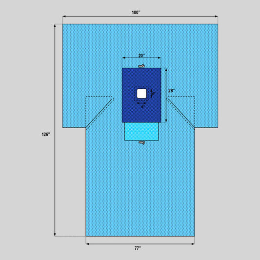 Minor Chest Breast T Drape with Fenestration